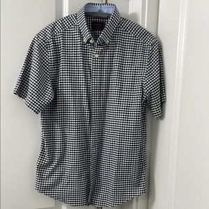 UNTUCKit Navy  and White Gingham Casual Button Down Shirt SIZE S